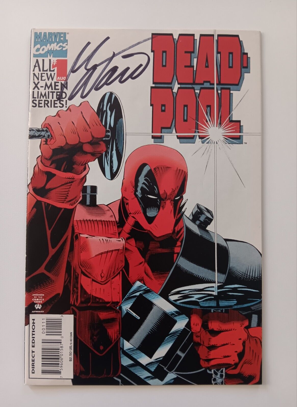💥 1994 Deadpool # 1 VF+ Limited Series Signed by Mark Waid 1st App💥