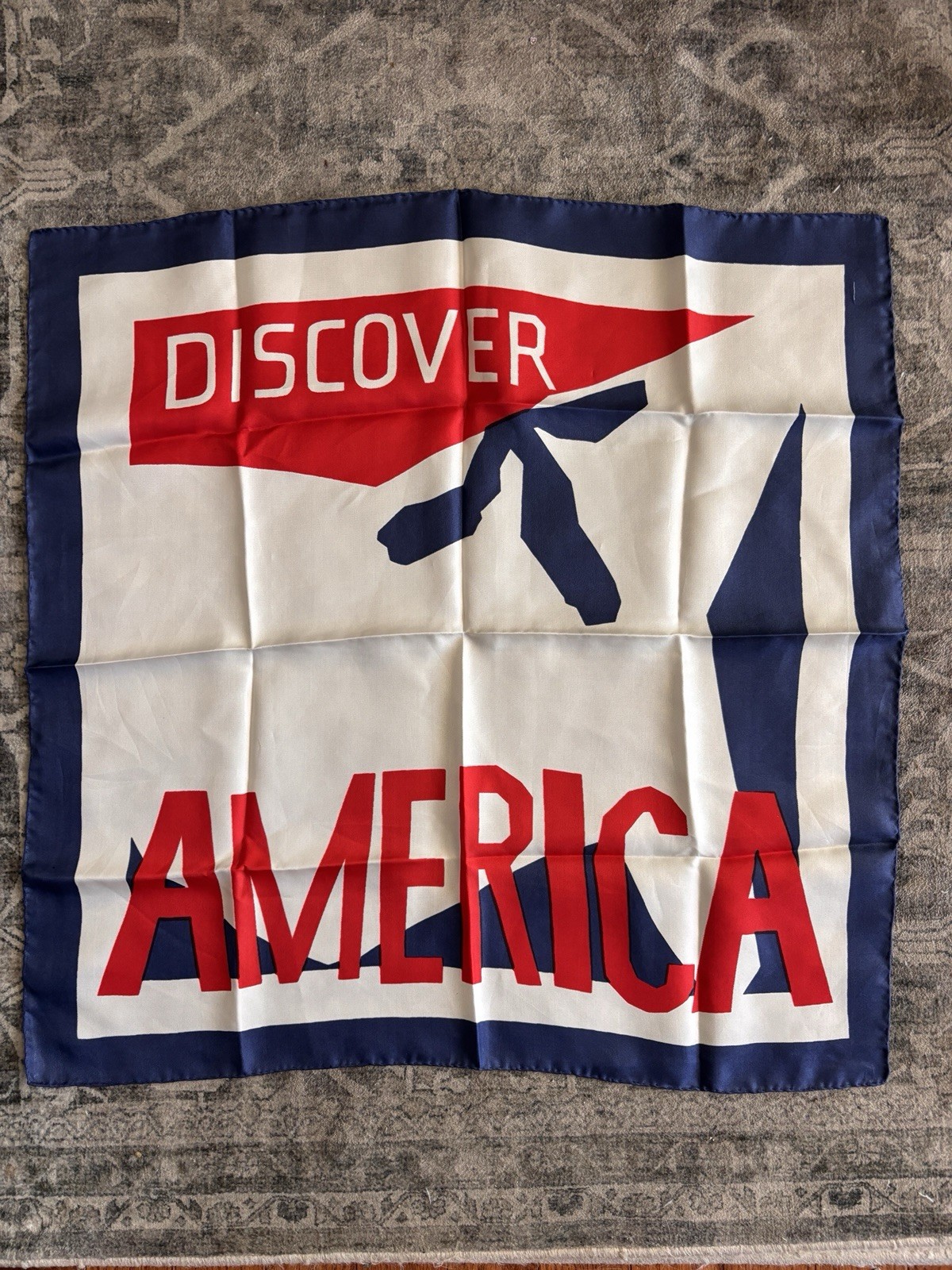 Vintage 1968 Frankie Welch Discover America White House Scarf Lady Bird Rare Vintage 1968 Frankie Welch Discover America White House Scarf Lady Bird Rare