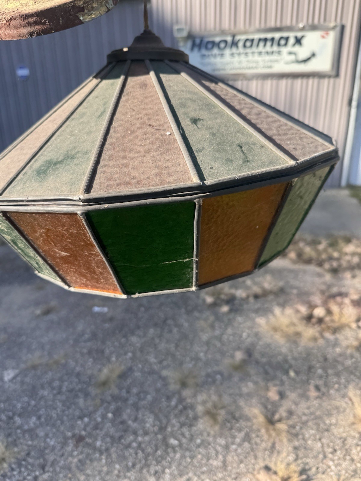 vintage stained glass hanging lamp