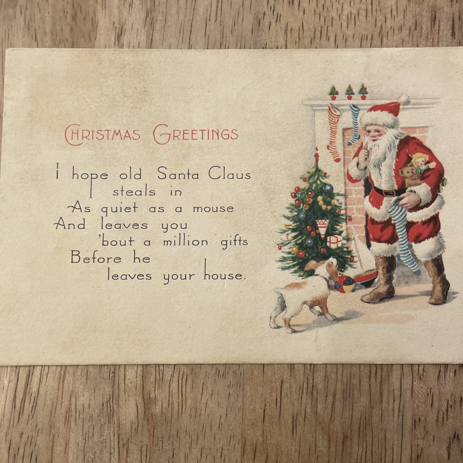 Antique Christmas Postcard Postmarked 1922 Wonderful Graphics