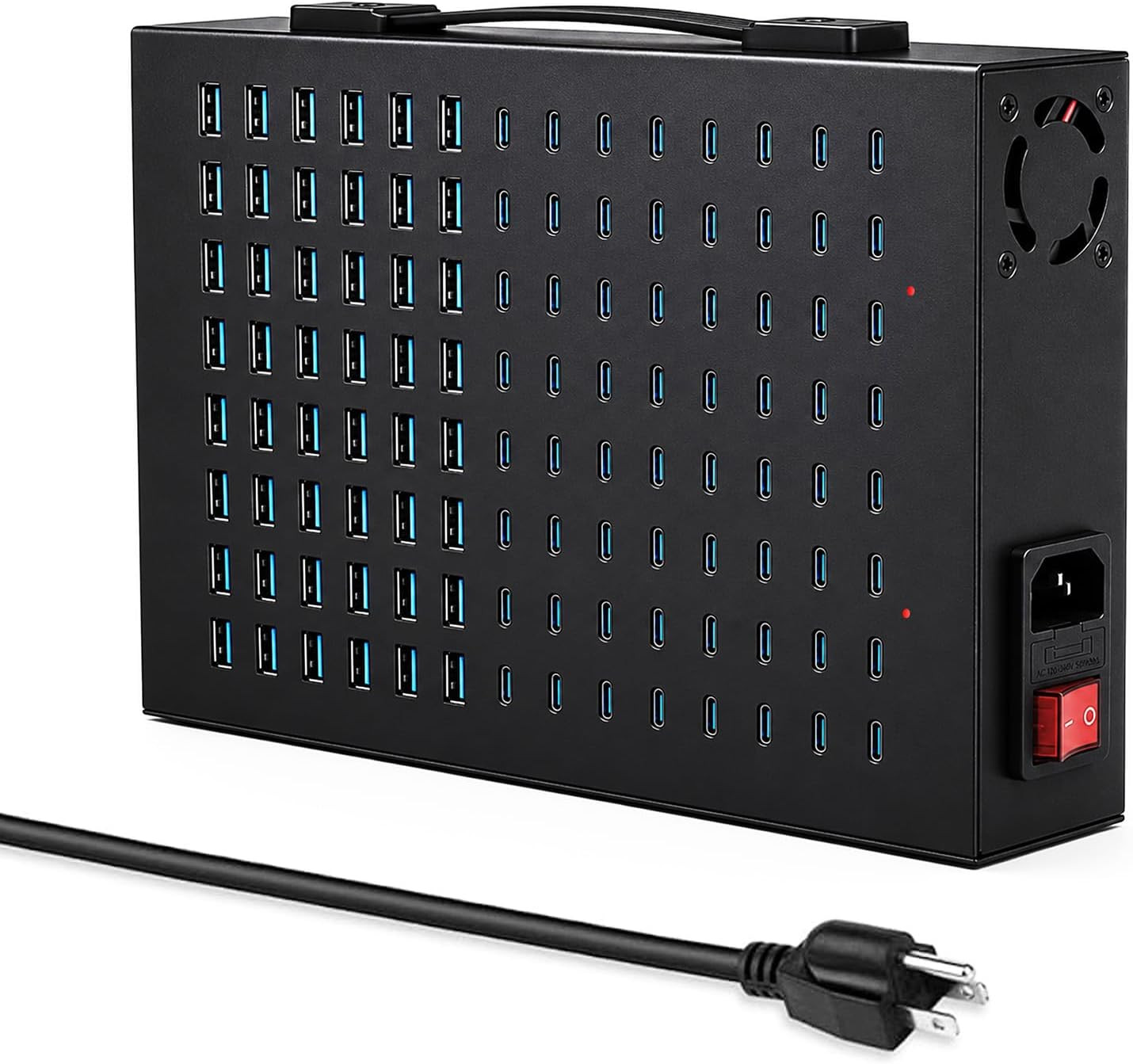 112-Port 800W USB Charging Station, USB C Charger for Multiple Devices