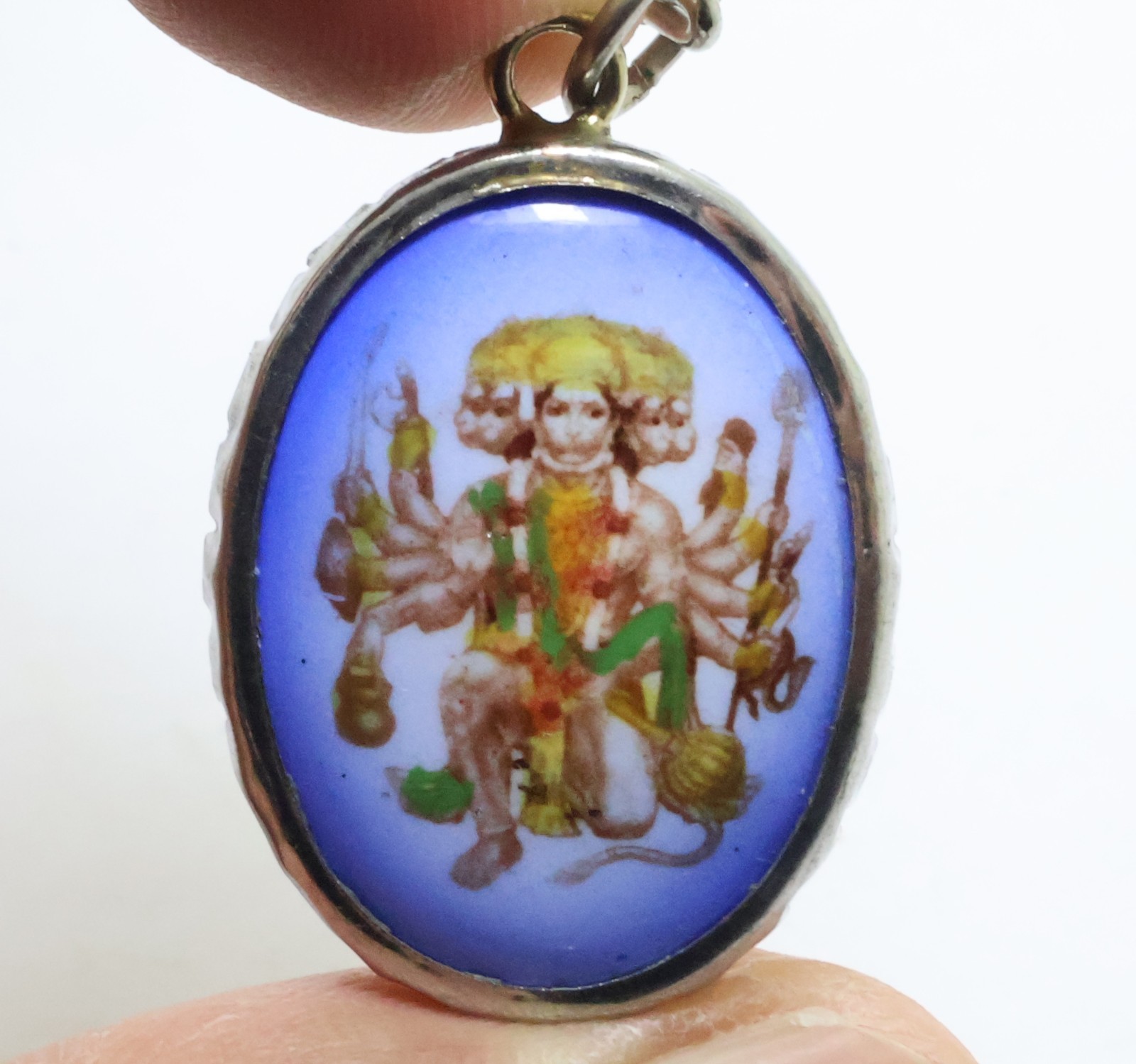 PANCHAMUKHI 5 FACES HANUMAN ANJANEYA AMULET GOD RAMA DEVOTEE RAMAYANA OM PENDANT