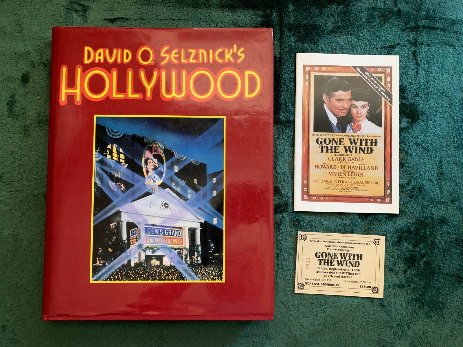 Gone with the Wind 50th anniversary Riverside ticket stub program & signed book Gone with the Wind 50th anniversary Riverside ticket stub program & signed book