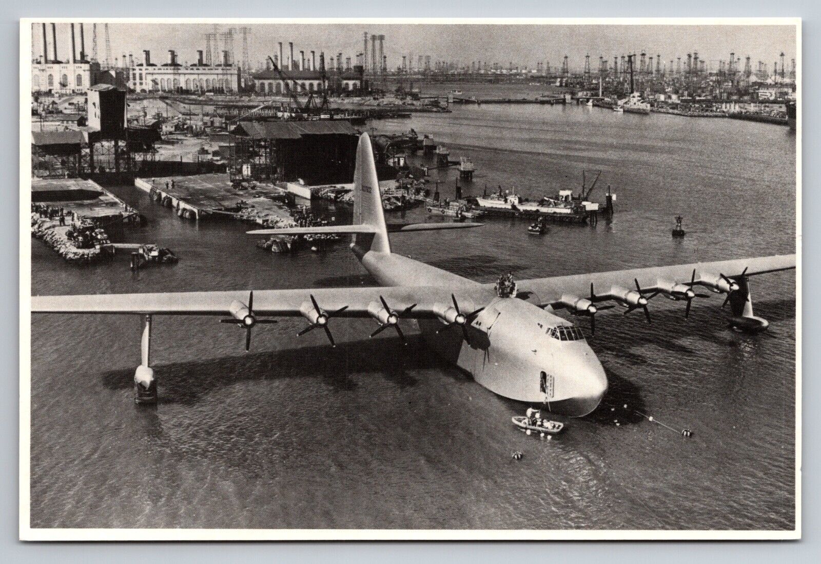 Hughes Flying Boat Spruce Goose Long Beach California Vintage Unposted Postcard
