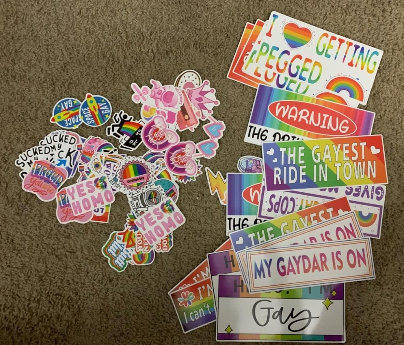 76 PCS Original Funny Gay Prank Bumper Stickers, Funny LGBT Gay Stickers for Car