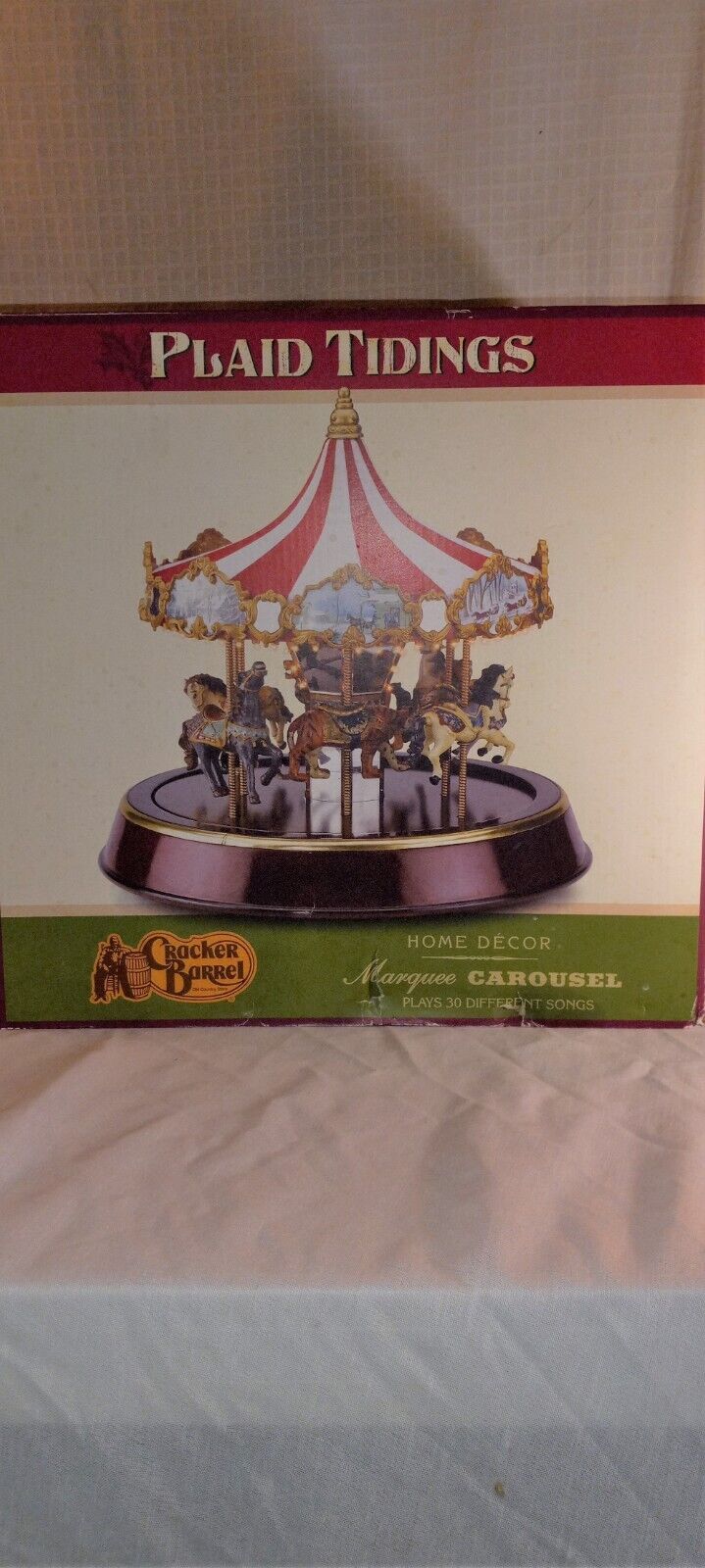 1999 Mr Christmas Plaid Tidings Carousel