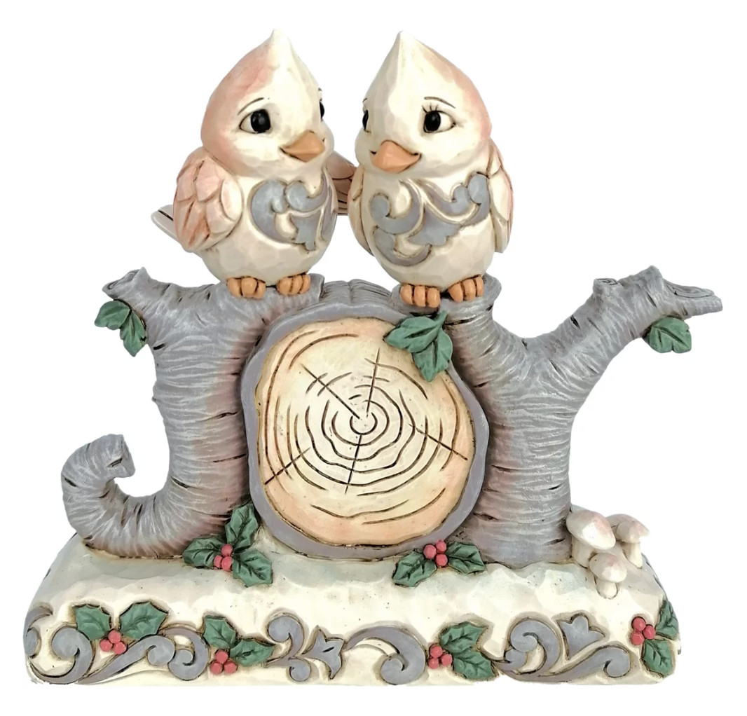 Jim Shore WHITE WOODLAND Nature\'s Word with Birds Figurine 6017180 NEW