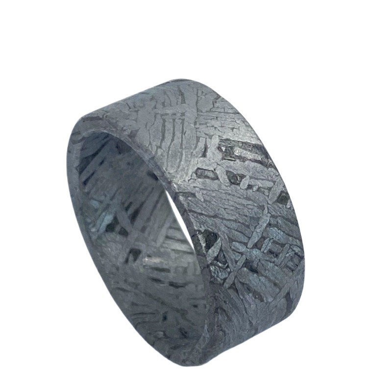Muonionalusta meteorite carved ring, SIZE(US 9.5) meteorite ring