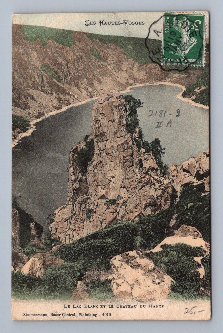 Antique France Postcard ORBEY Lac Blanc le Chateau du Hantz 1919 Antique France Postcard ORBEY Lac Blanc le Chateau du Hantz 1919