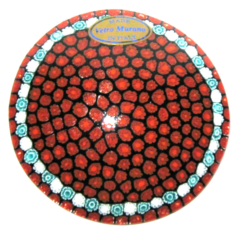 Vetro Murano Italy Small Round Millefiori Ring or Trinket Dish 3 inches