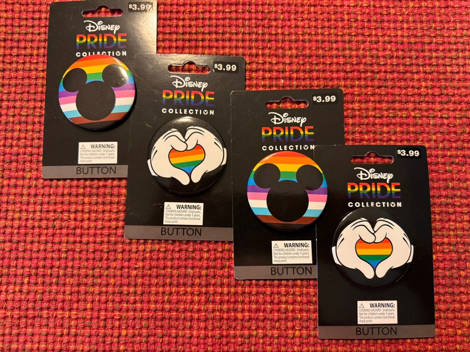 Lot Of Four (4) Disney Pride Pins NWT