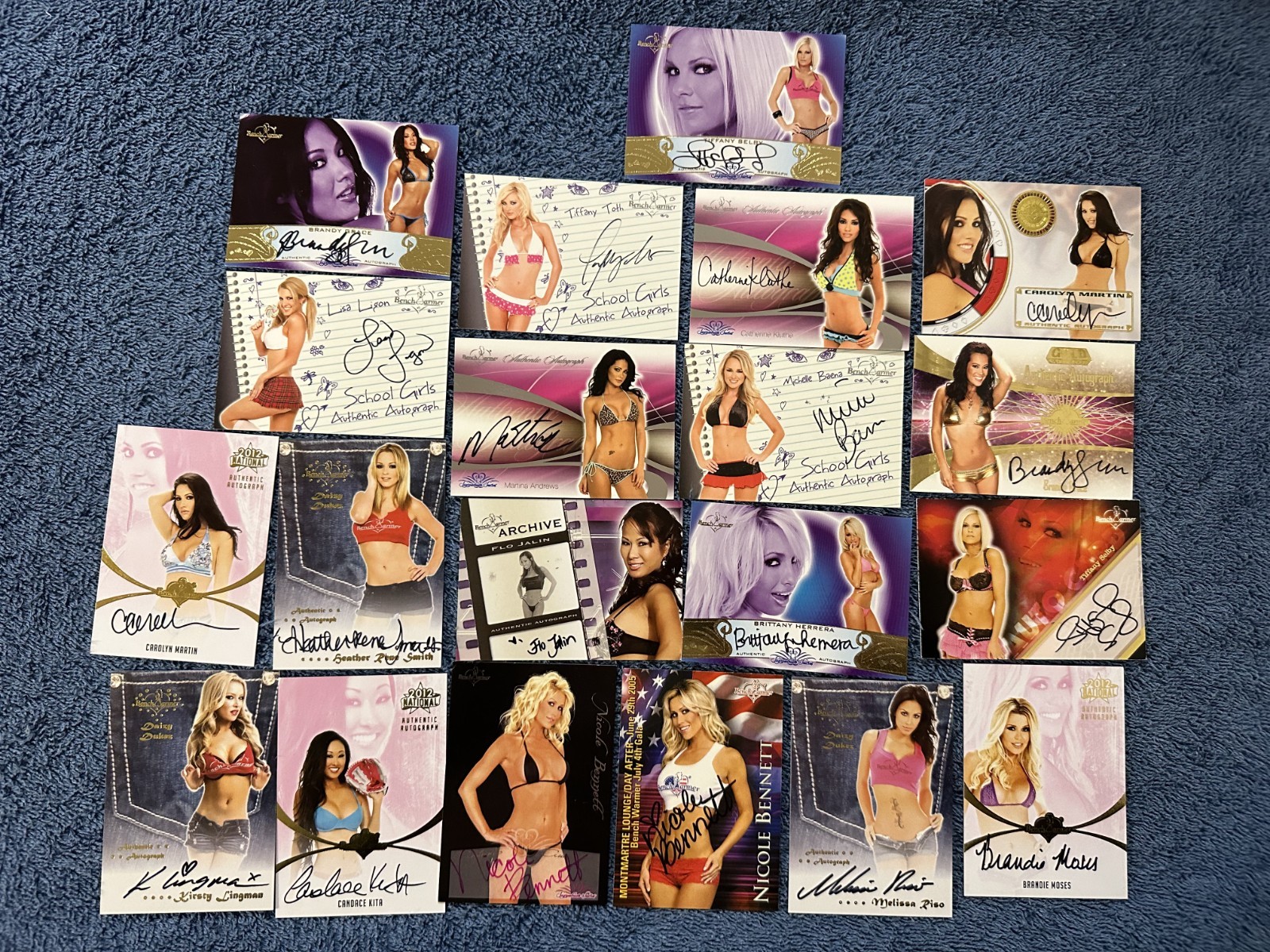 20  Autographed,  Authentic Benchwarmer  Cards,   lot E