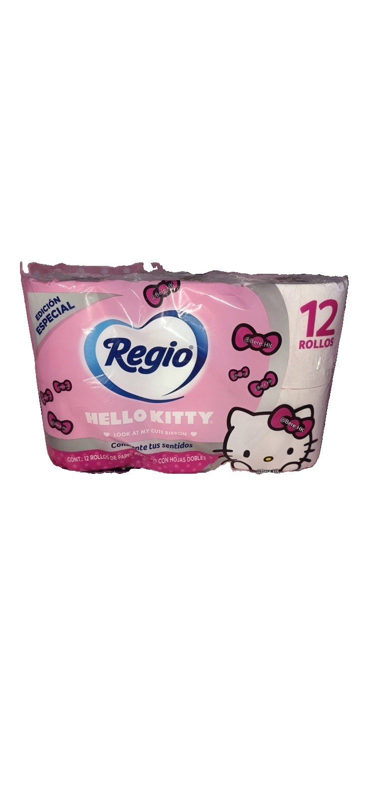 Papel Higiénico Regio HELLO KITTY 12 Rollos De 300hojas Papel Higiénico Regio HELLO KITTY 12 Rollos De 300hojas