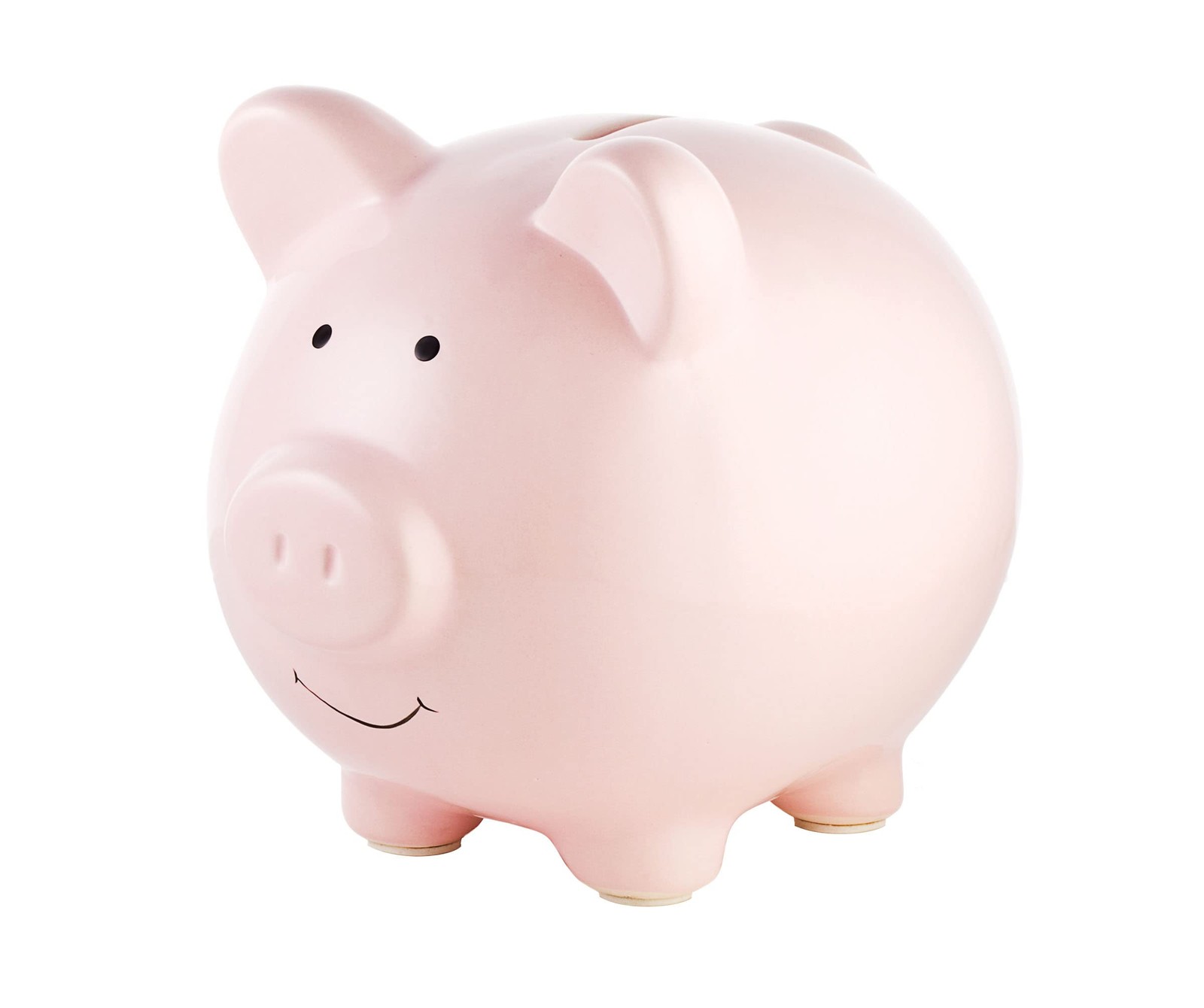 Pearhead Large Ceramic Piggy Bank, Ideal for 1 Count (Pack of 1), Solid Pink