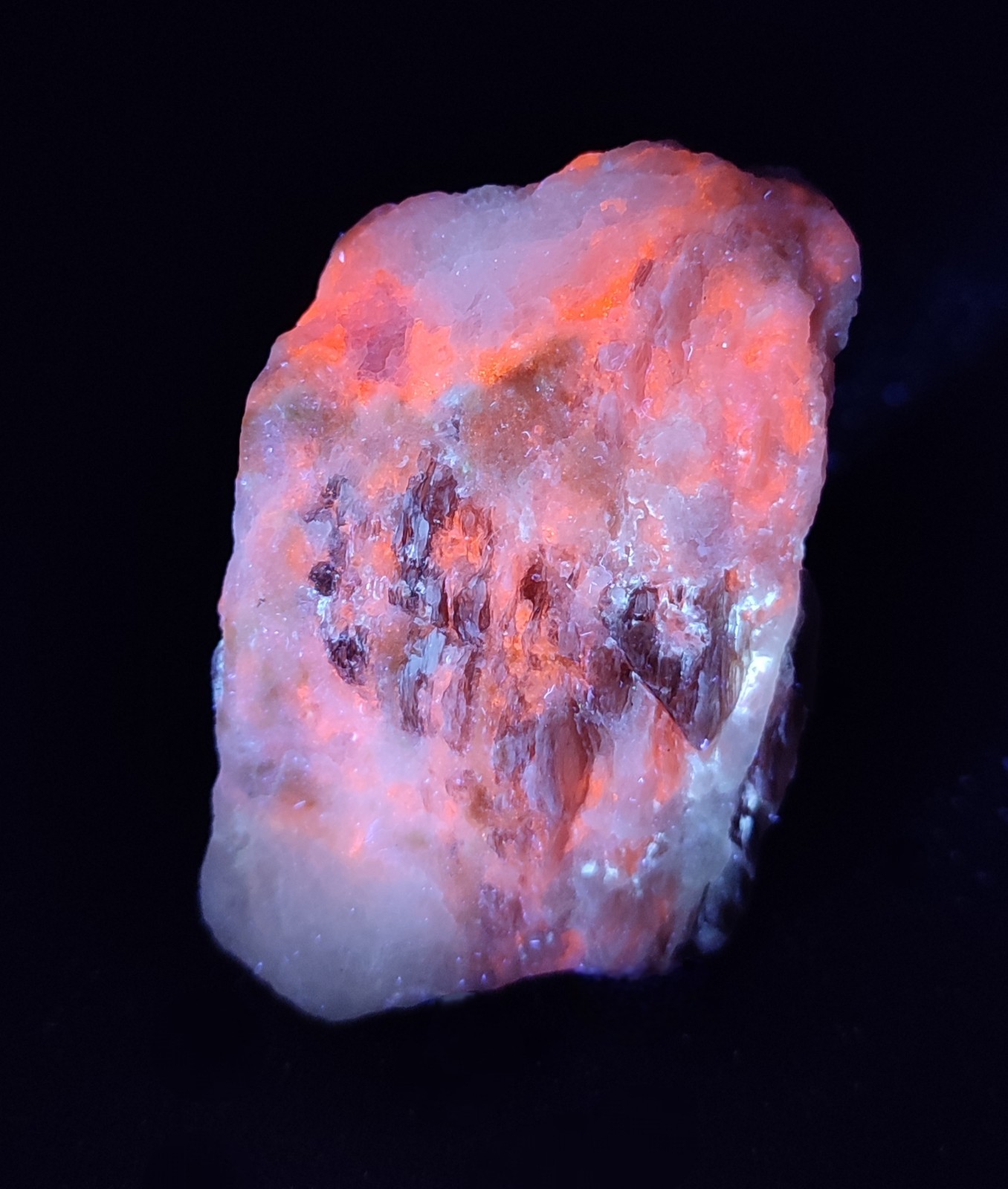 113-gm Fluorescent Sodalite Specimen with Phlogopite Mica from Afghanistan.