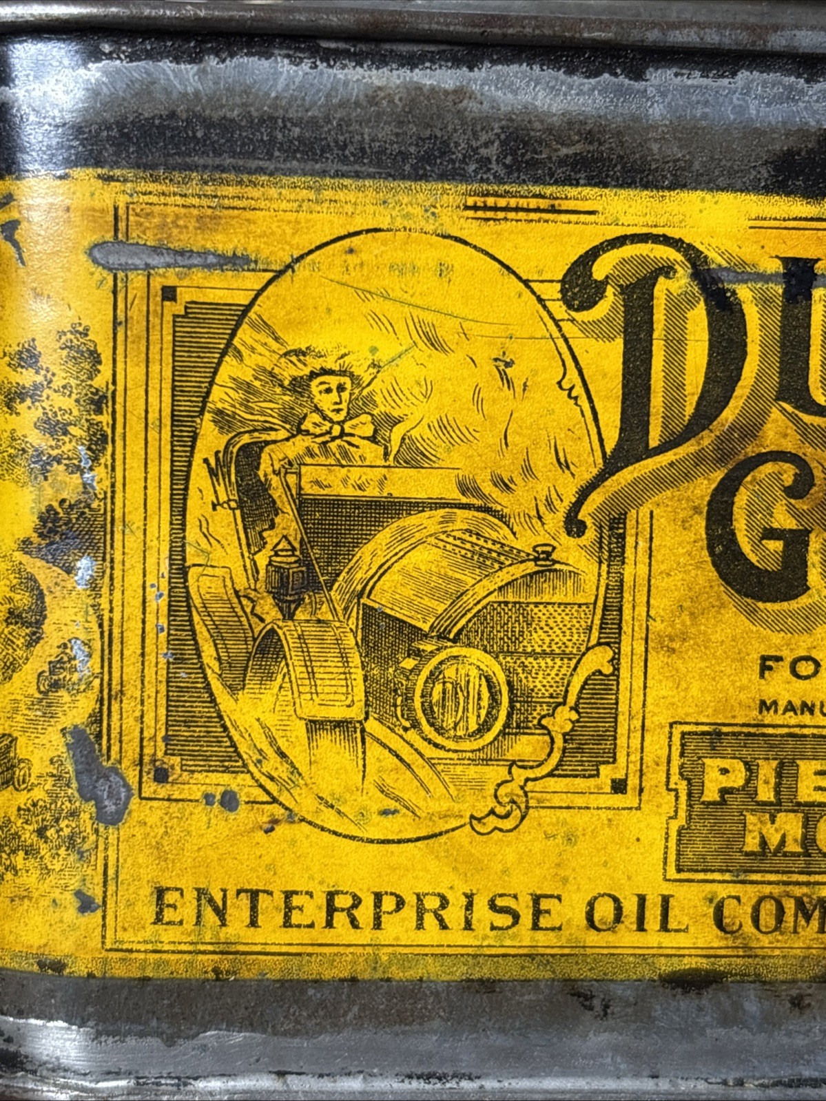 Antique RARE Enterprise Oil Pierce Arrow Duplex 3 Lb Grease Oil Can Buffalo NY