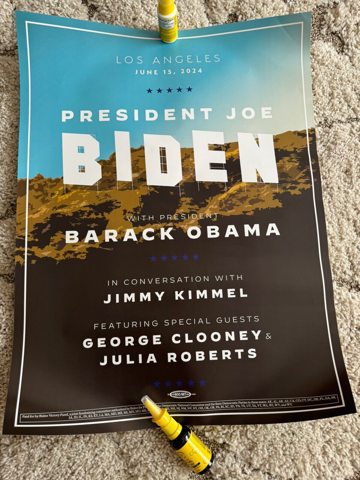New An Evening with Joe Biden Barack Obama Jimmy Kimmel Los Angeles Poster
