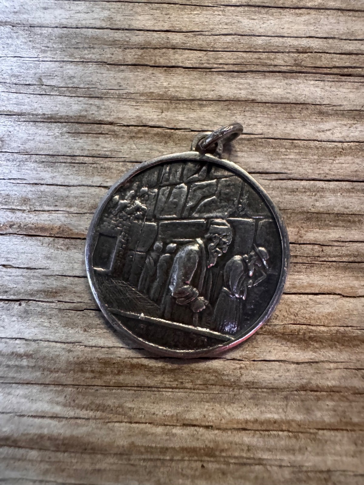 Vintage Israeli Sterling Silver Jerusalem Judaica Relief Pendant Hebrew 5g Vintage Israeli Sterling Silver Jerusalem Judaica Relief Pendant Hebrew 5g