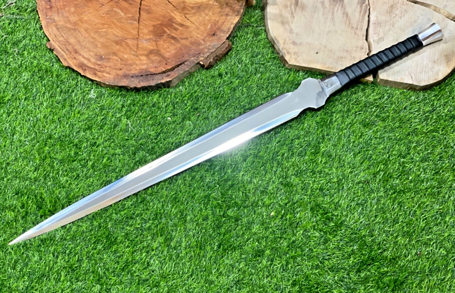 OUTSTANDING CUSTOM HANDMADE 30 INCHES LONG IN HIGH POLISHED STEEL HUNTING SWORD