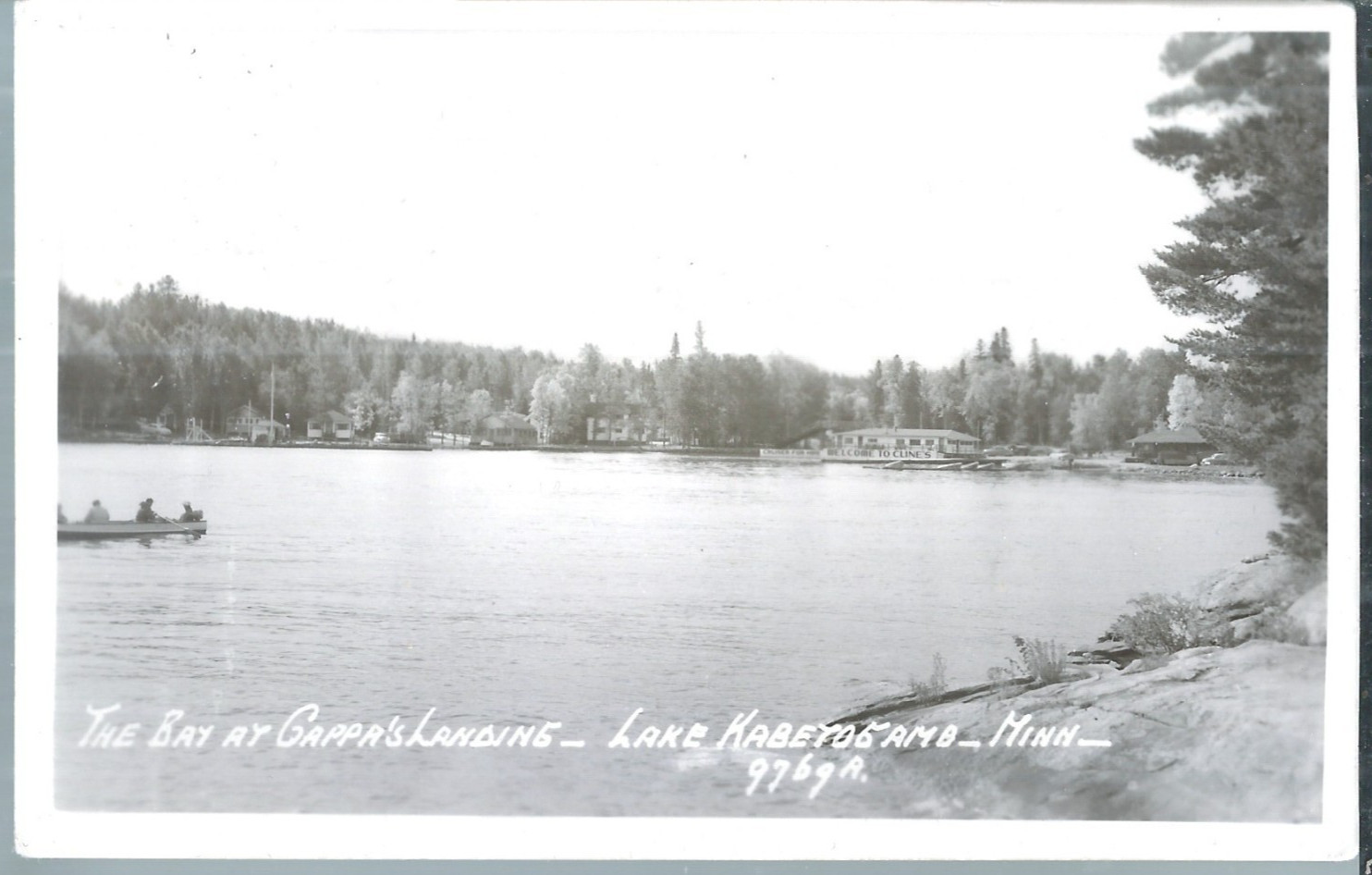 NICE RPPC VIEW OF THE BAY AT GAPPA\'S LANDING ON LAKE KABETOGAMA, MN