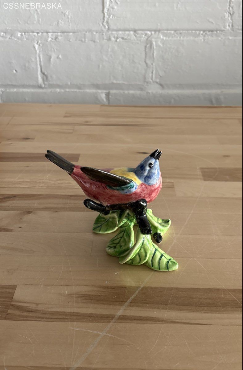 Vintage Stangl Pottery Birds 3452, Hand Painted Bunting Bird Figurine