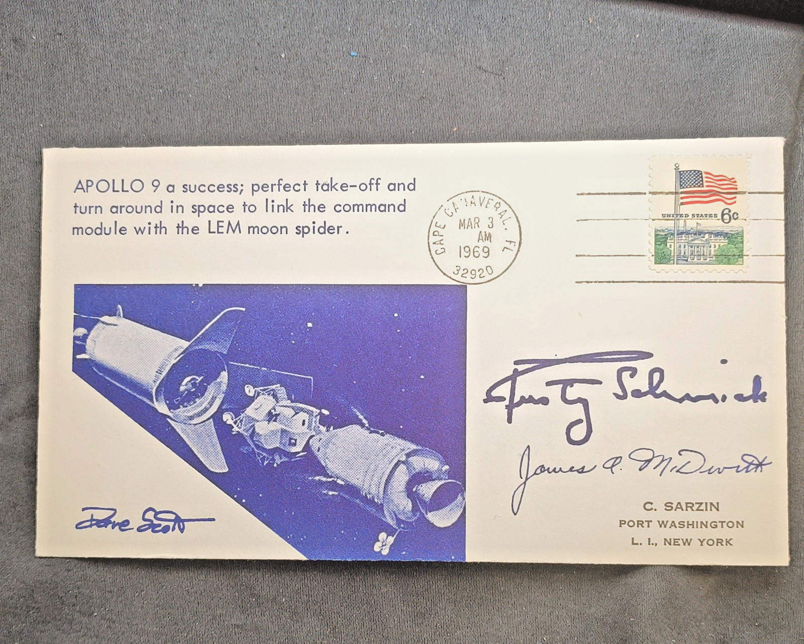 Apollo 9 Crew Signed Launch Cover McDivitt Scott Schweickart 1969 Facsimile
