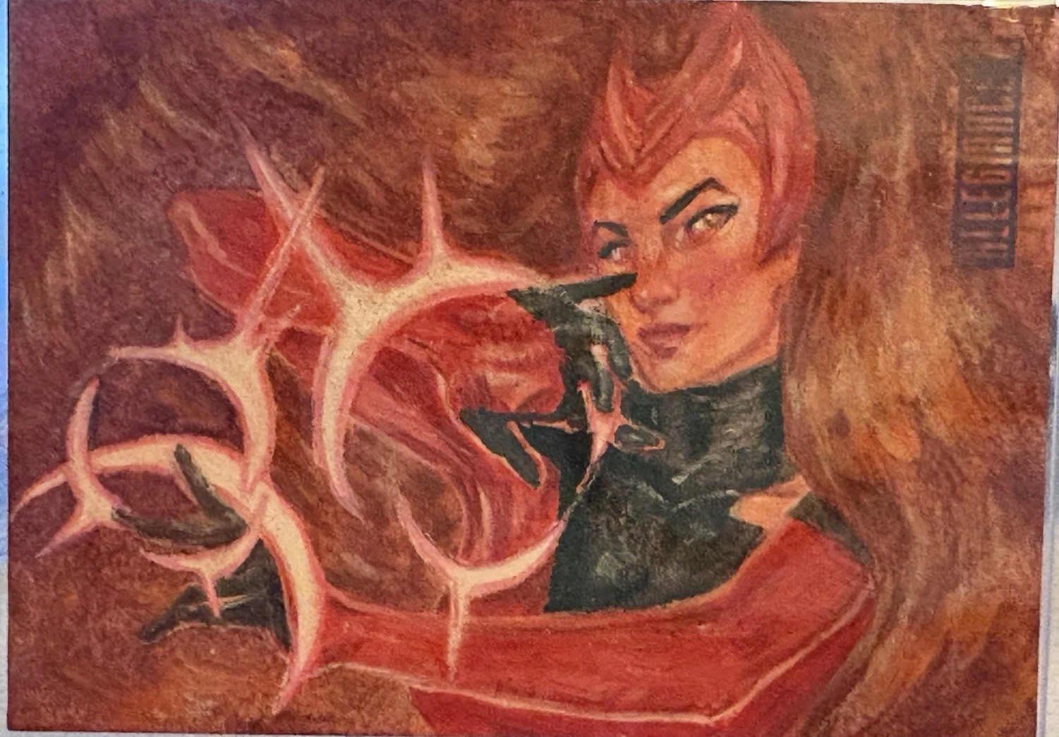 1 Of 1 2023 Upper deck The Infinity Trilogy Artist Sketch Card Scarlet Witch 1 Of 1 2023 Upper deck The Infinity Trilogy Artist Sketch Card Scarlet Witch