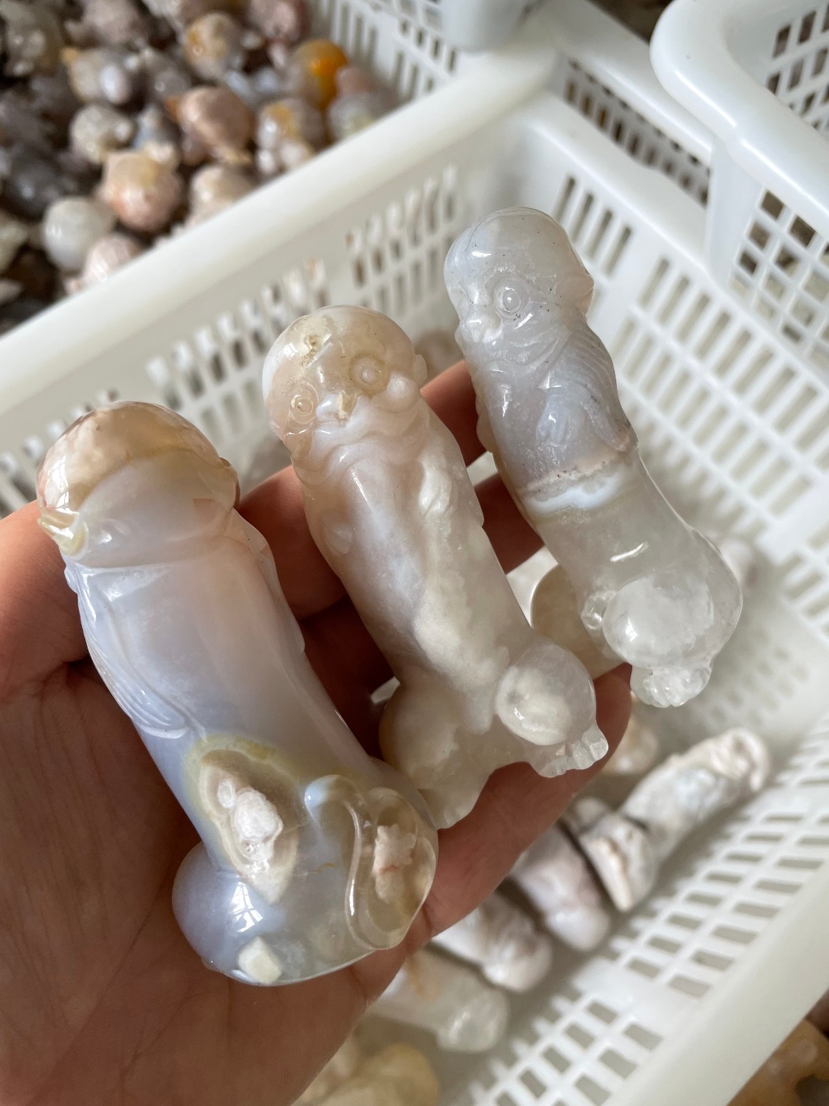 atural Sakura Agate Blossom Facet Rough Specimen Madagascar 1pc