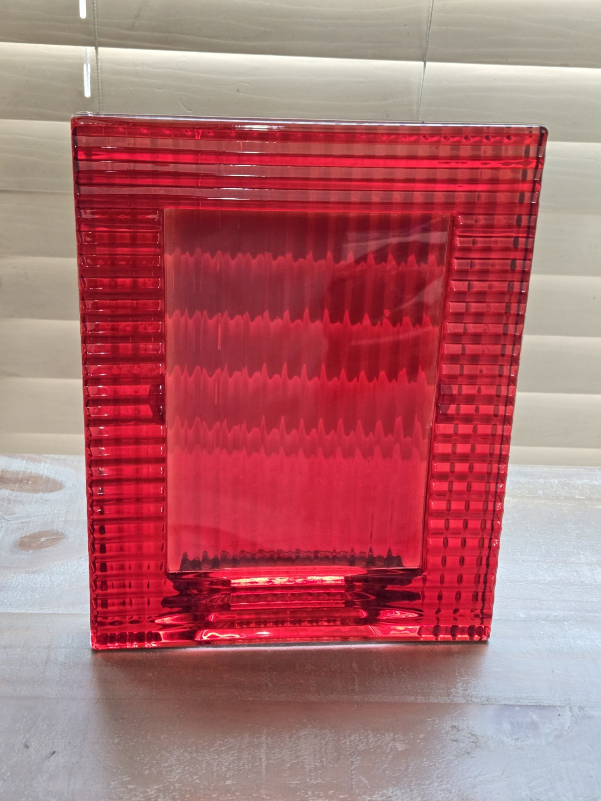 Baccarat Crystal Red Eye Picture Frame Fit 5x7 Photo No Box