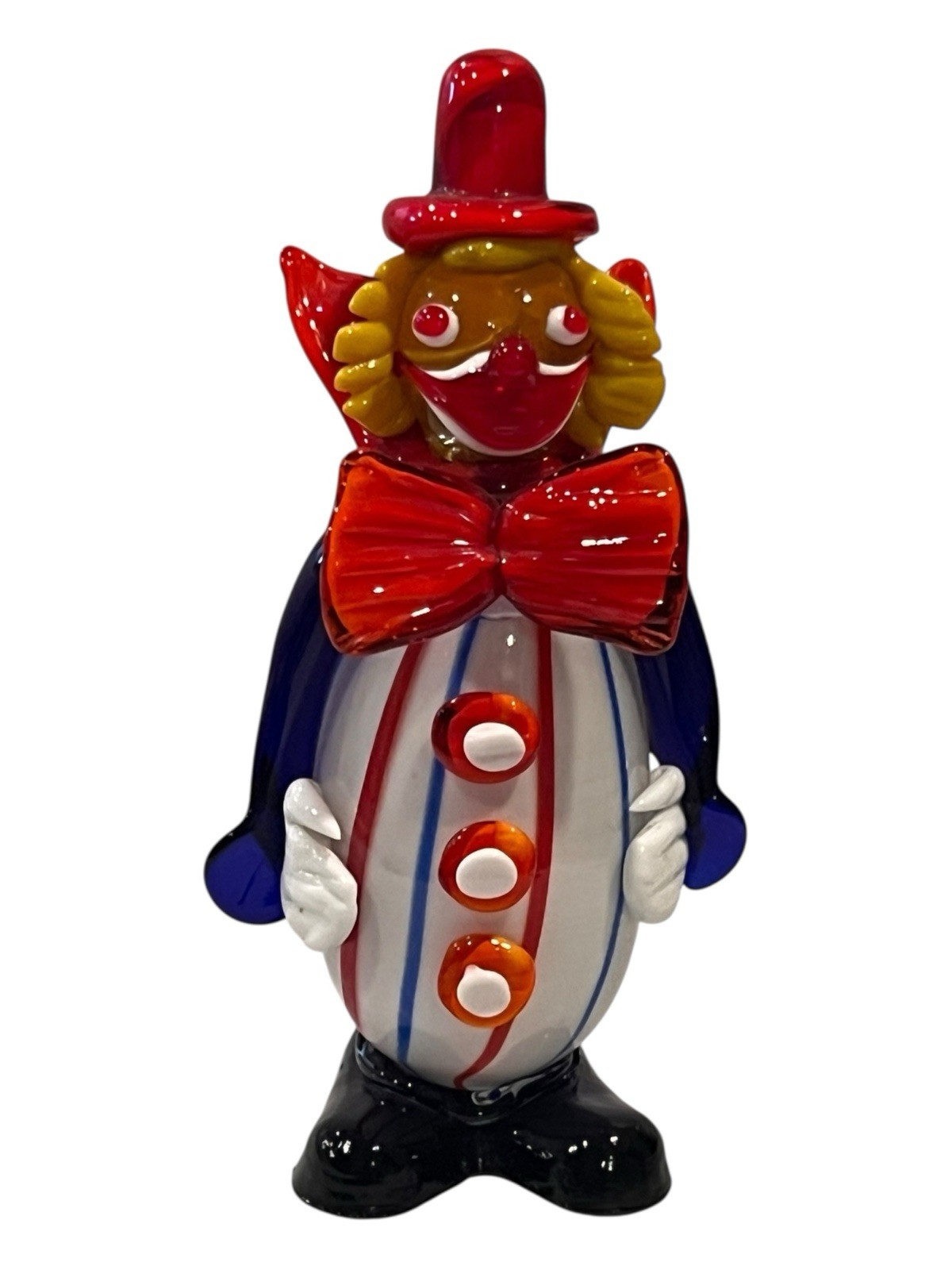 Murano Glass Italian Clown Figurine Excellent Used Condition 7”T x 2.5”D x 3.5”L