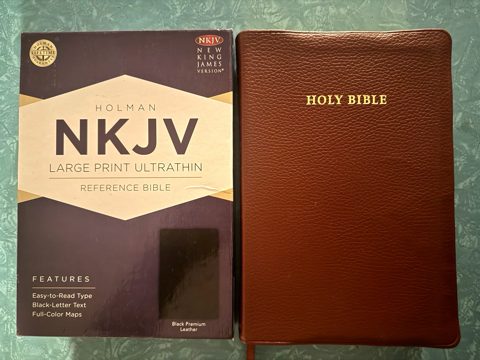 2 NEW 🔥 RARE black letter 🐐 Holman Large Print UltraThin  TOPAZ NKJV BIBLE