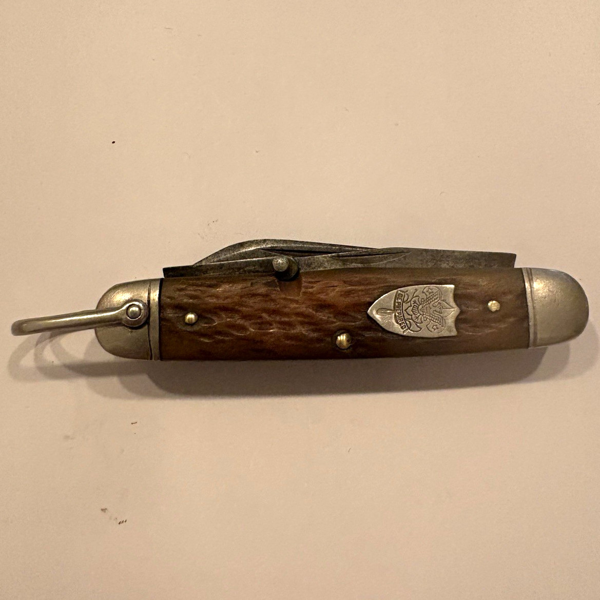 Vintage Ulster Knife Co Boy Scout jigged bone handles 4 Blade Vintage Ulster Knife Co Boy Scout jigged bone handles 4 Blade