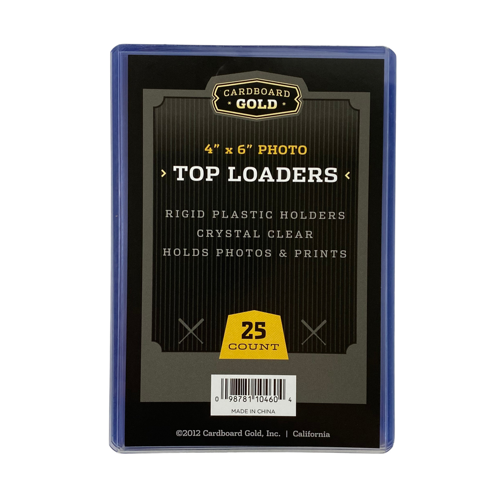 25ct Cardboard Gold 4x6 Top Loaders for Postcards/Photos - Clear Rigid PVC