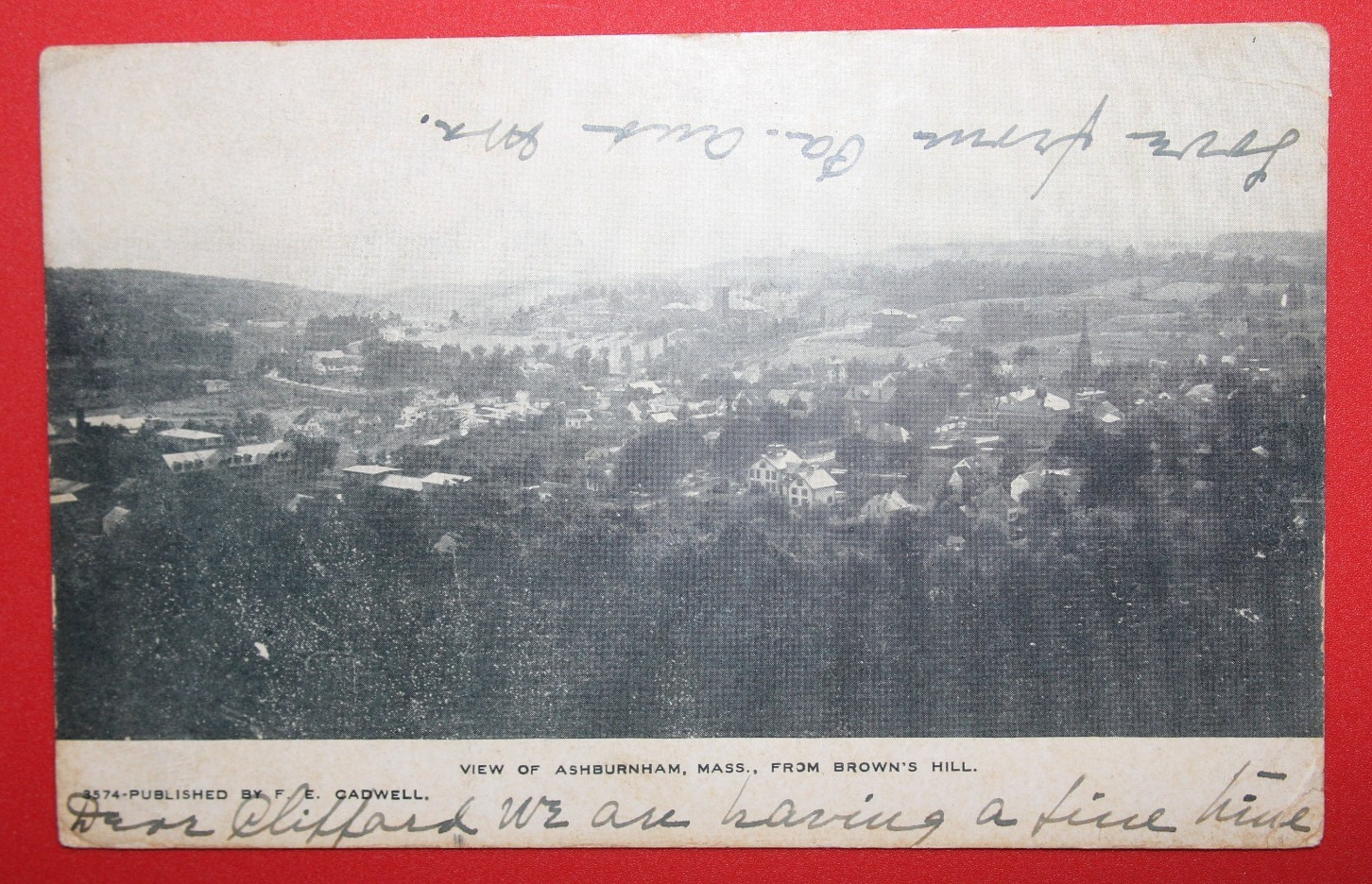Vintage RPPC View of Ashburnham from Browns Hill Mass 1910 Posted Postcard