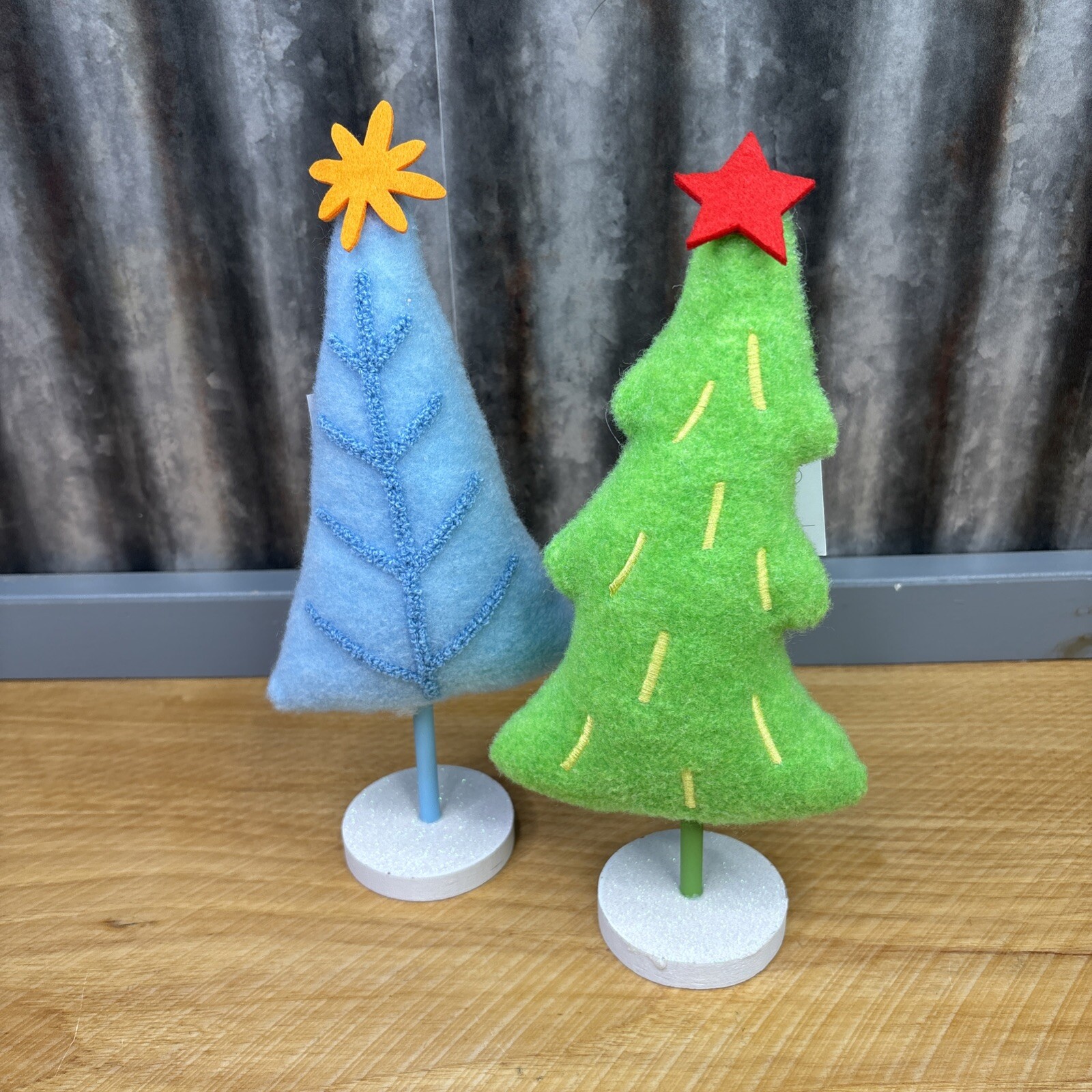 2 Wondershop Target Felt Christmas Trees Green & Blue Decor NWT 10.5” 2024