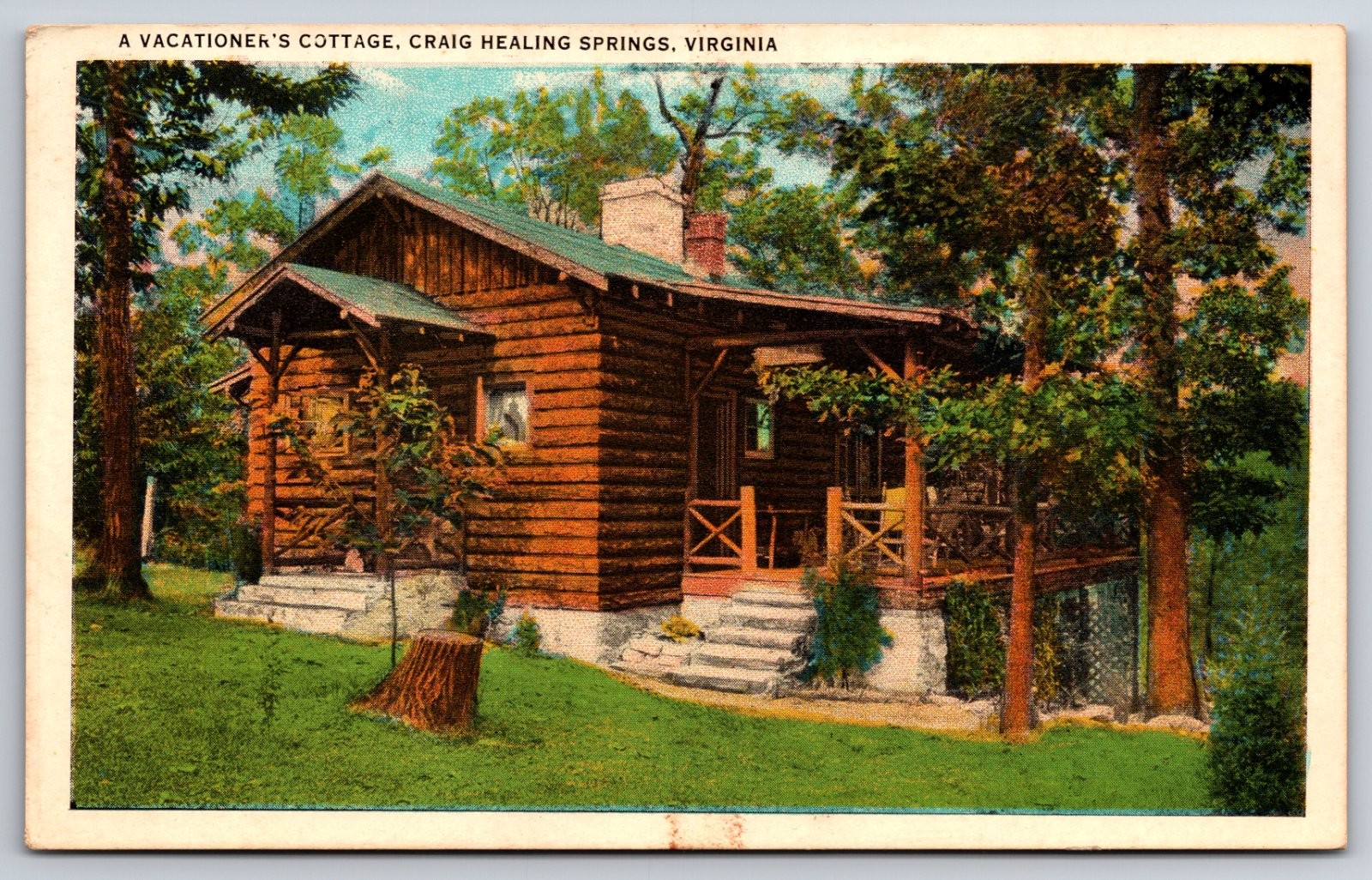 Craig Healing Springs Virginia Vacationer\'s Cottage Tichnor Postcard