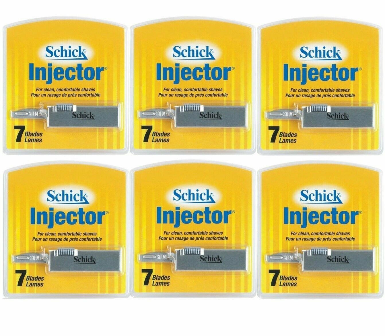 Schick Injector Refill Chromium Blades, Prevents Razor Bumps - 7 Ct (Pack of 6)