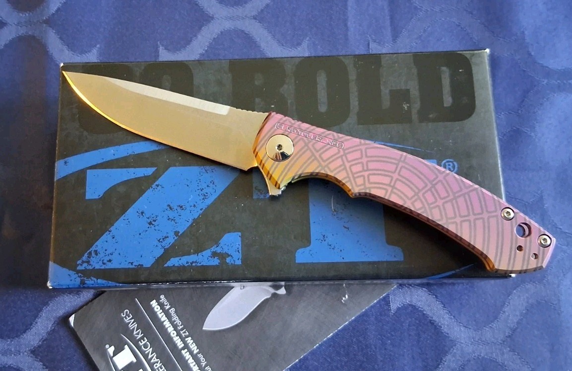🔥*CUSTOM*🔥 Zero Tolerance (0450) Folding Knife w/S35VN Blade & Ano-Ti Handle 