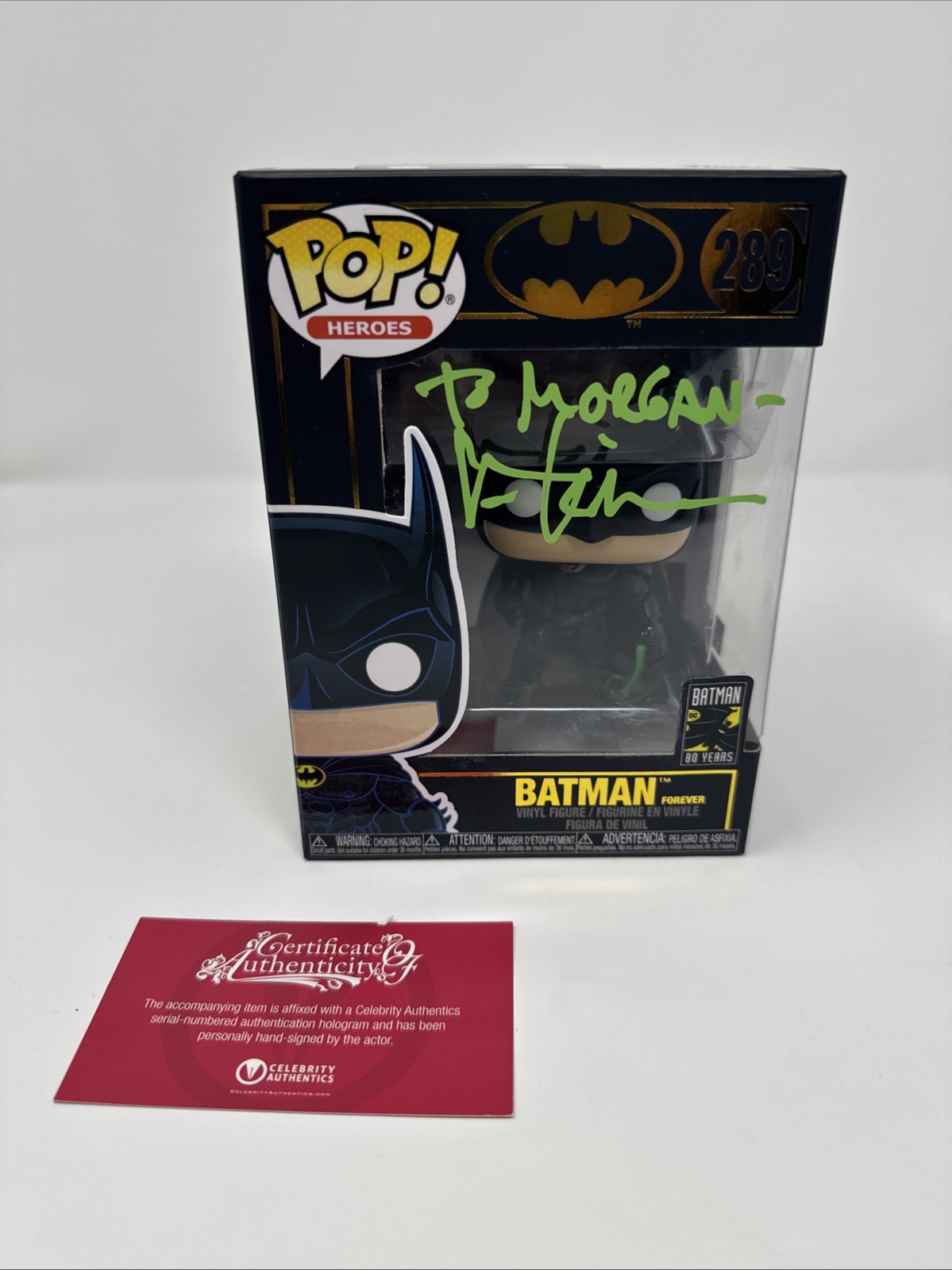Val Kilmer Auto Batman Forever 80th Anniversary POP Vinyl #289 COA