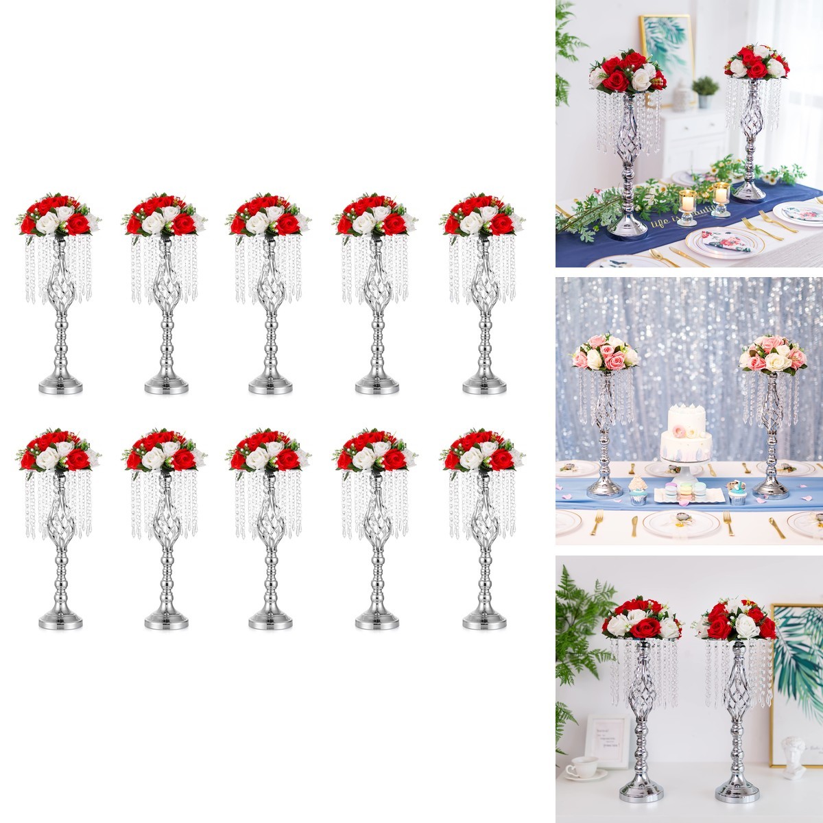 Inweder Sliver Vases Centerpieces 19.3\