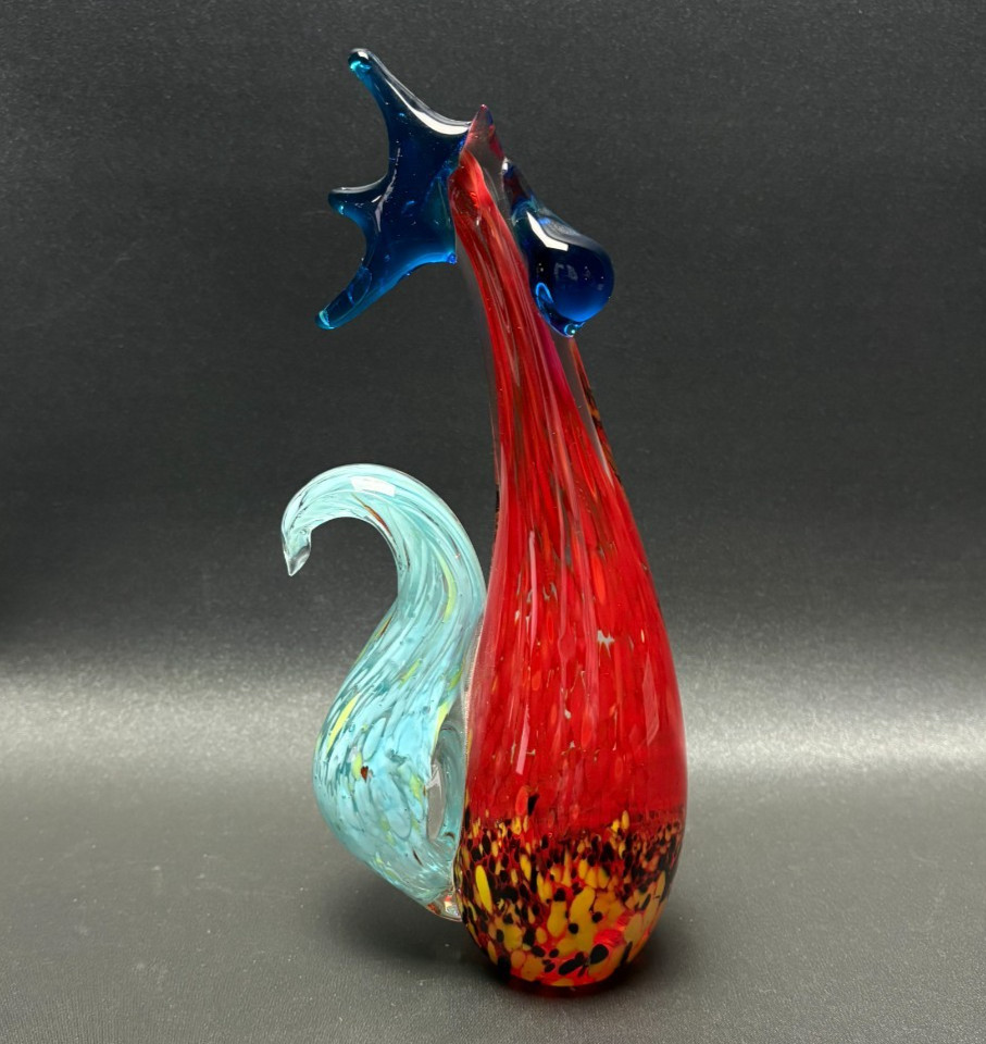 Fifth Avenue Crystal LTD Art Glass Rooster Chicken Hen Country 9 1/2