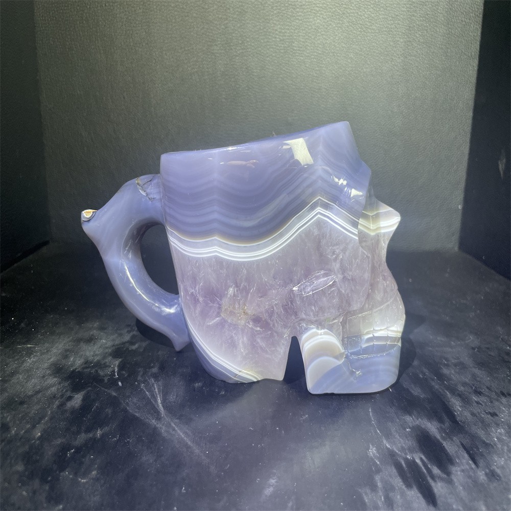 2.1LB 6.5\'\'Agate  Cup Crystal Quartz Carving Gift