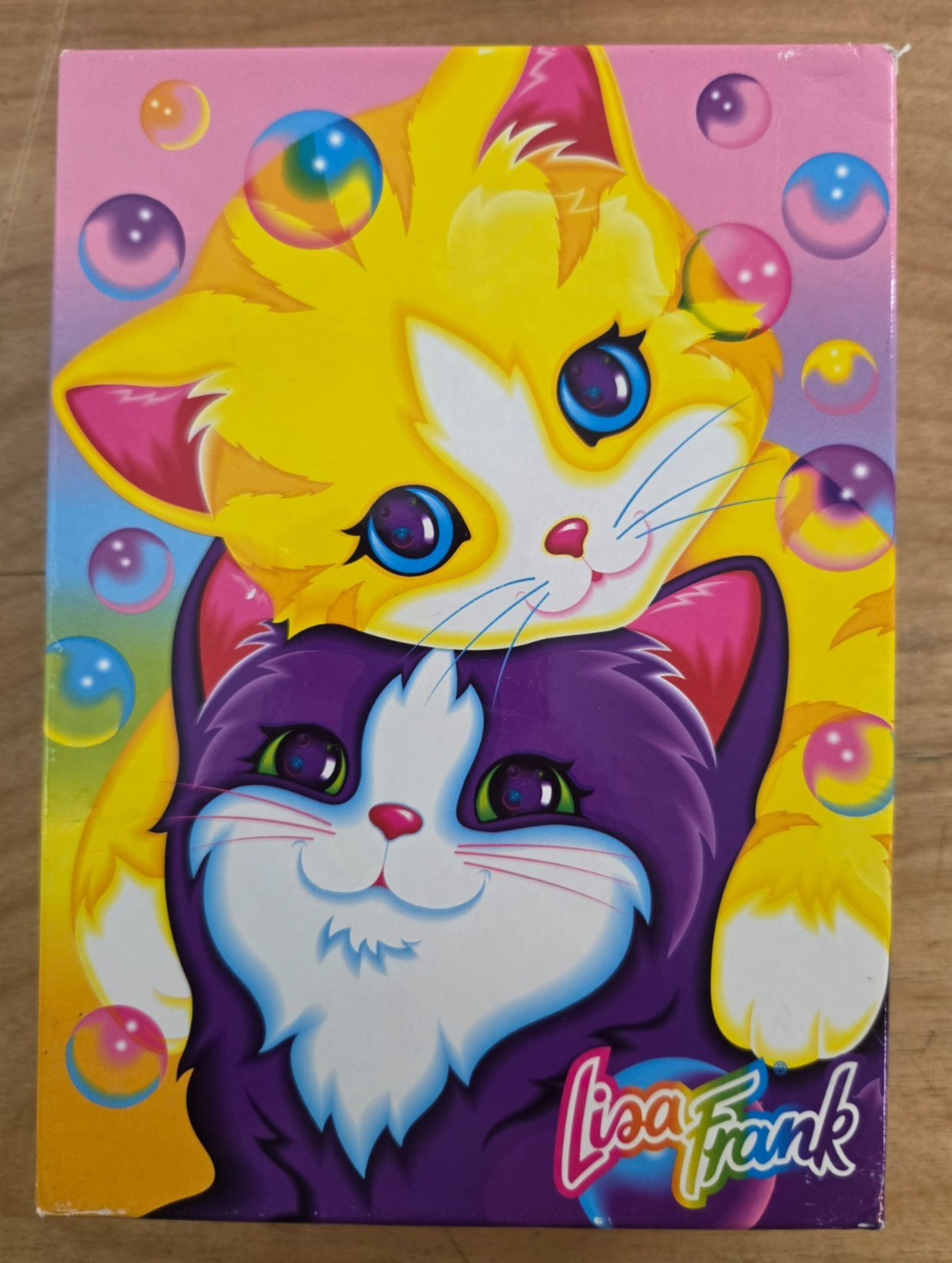 VTG Fantastic World Lisa Frank Kitten Bubbles USA Cardboard Stationery 90s BOX