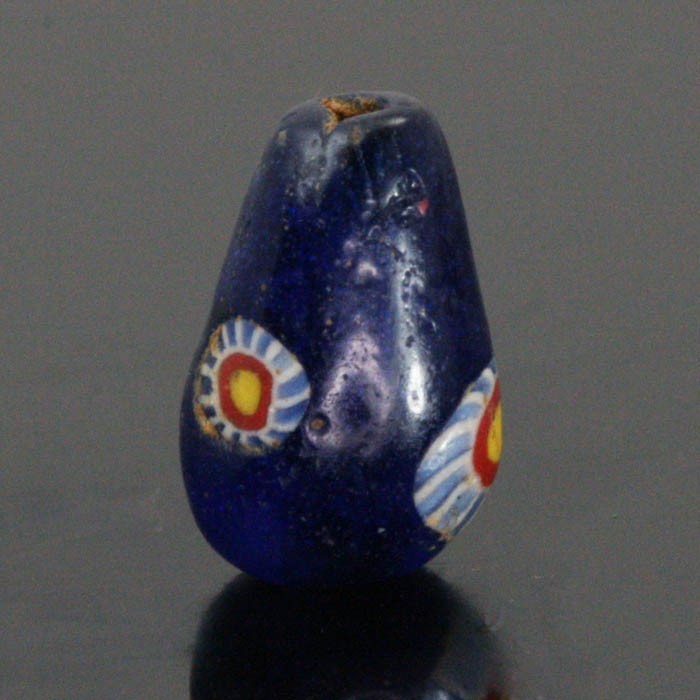 Ancient glass beads: genuine rare Viking / Byzantine/Islamic eye bead, 8-9 cent