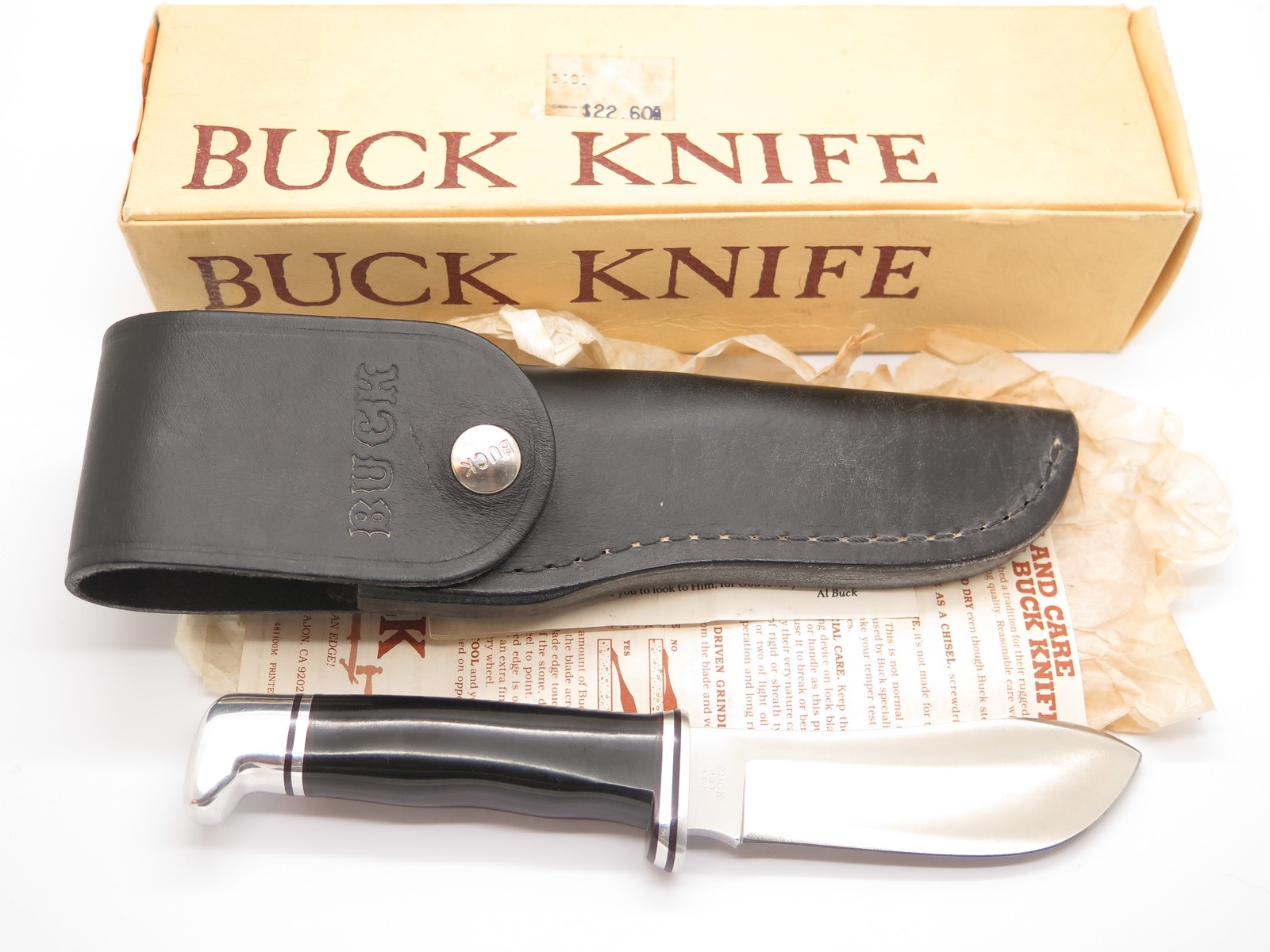 Vtg 1973-80 Buck 103 Skinner 3 Three Liner Fixed Blade Hunting Knife & Box Vtg 1973-80 Buck 103 Skinner 3 Three Liner Fixed Blade Hunting Knife & Box