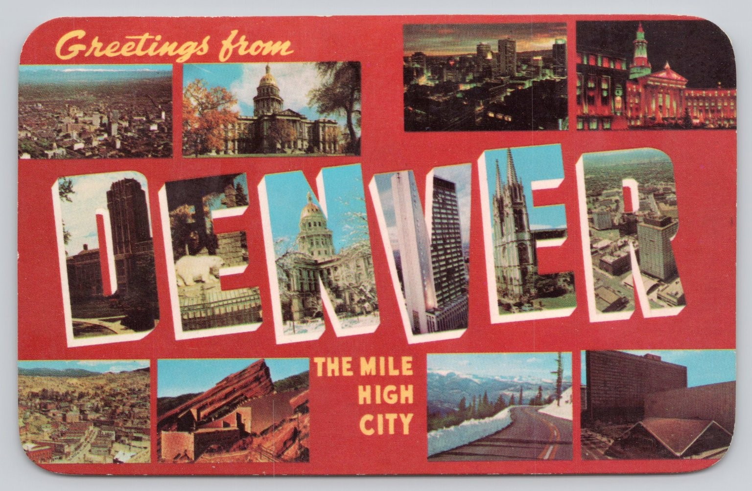 Vintage Greetings from Denver Colorado Multi-View Linen Postcard 1967 Vintage Greetings from Denver Colorado Multi-View Linen Postcard 1967