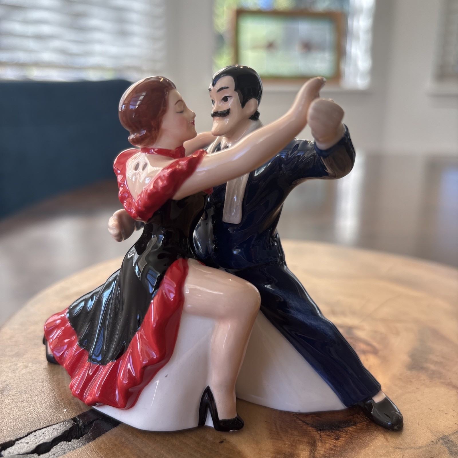 Vintage Tango Dancers Magnetic Salt and Pepper Shakers Set Art Deco Style