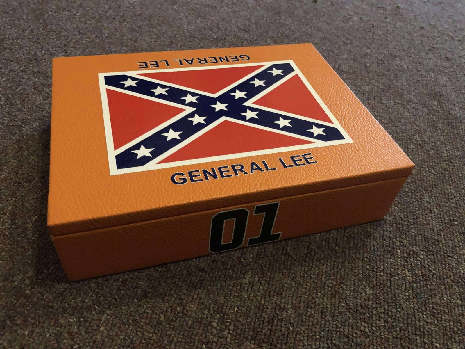 Handmade General Lee Collector\'s Box – Orange Tolex – Dukes of Hazzard – #01