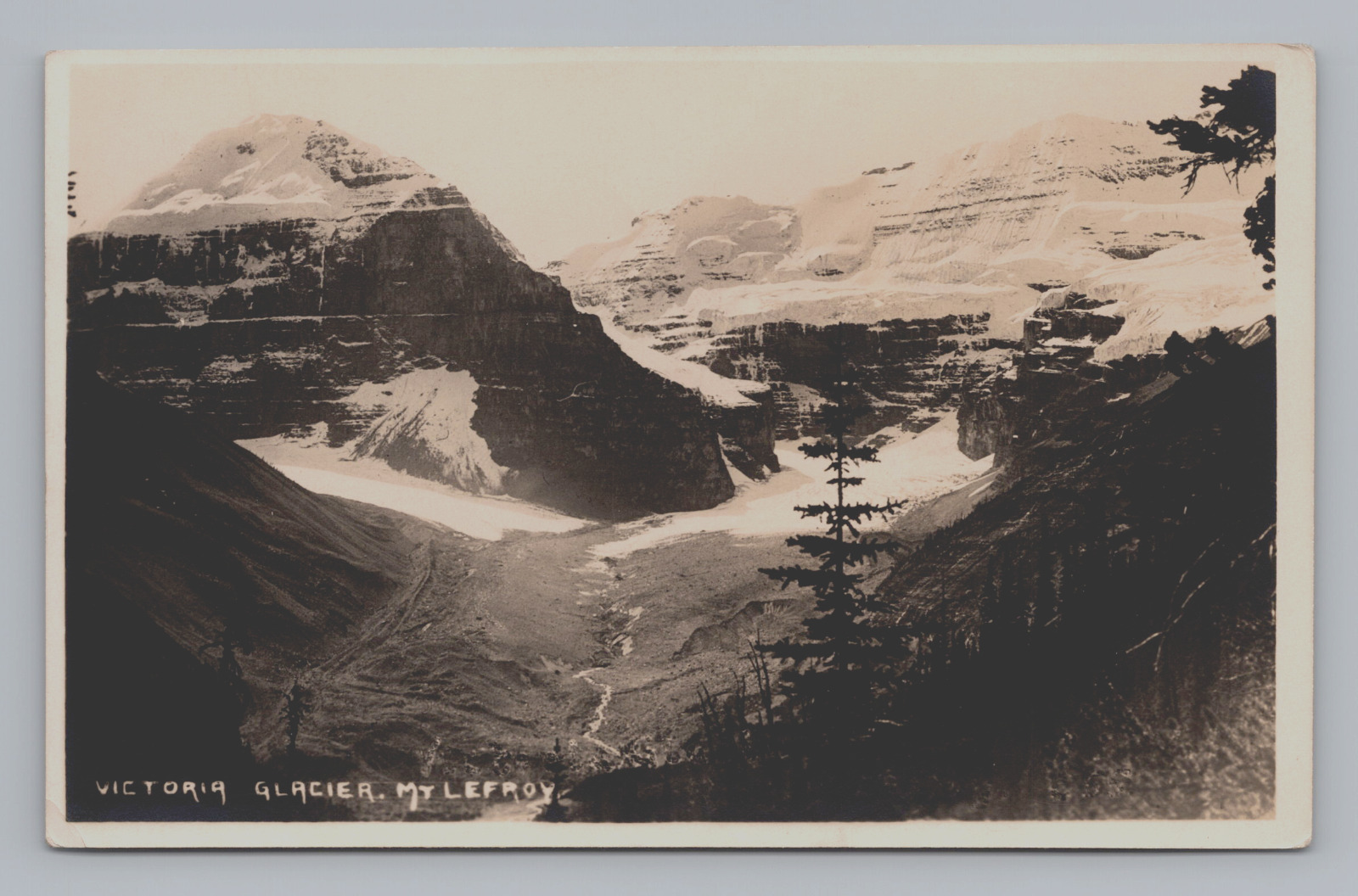 Postcard RPPC Banff National Park Victoria Glacier Mt Leroy Alberta Canada