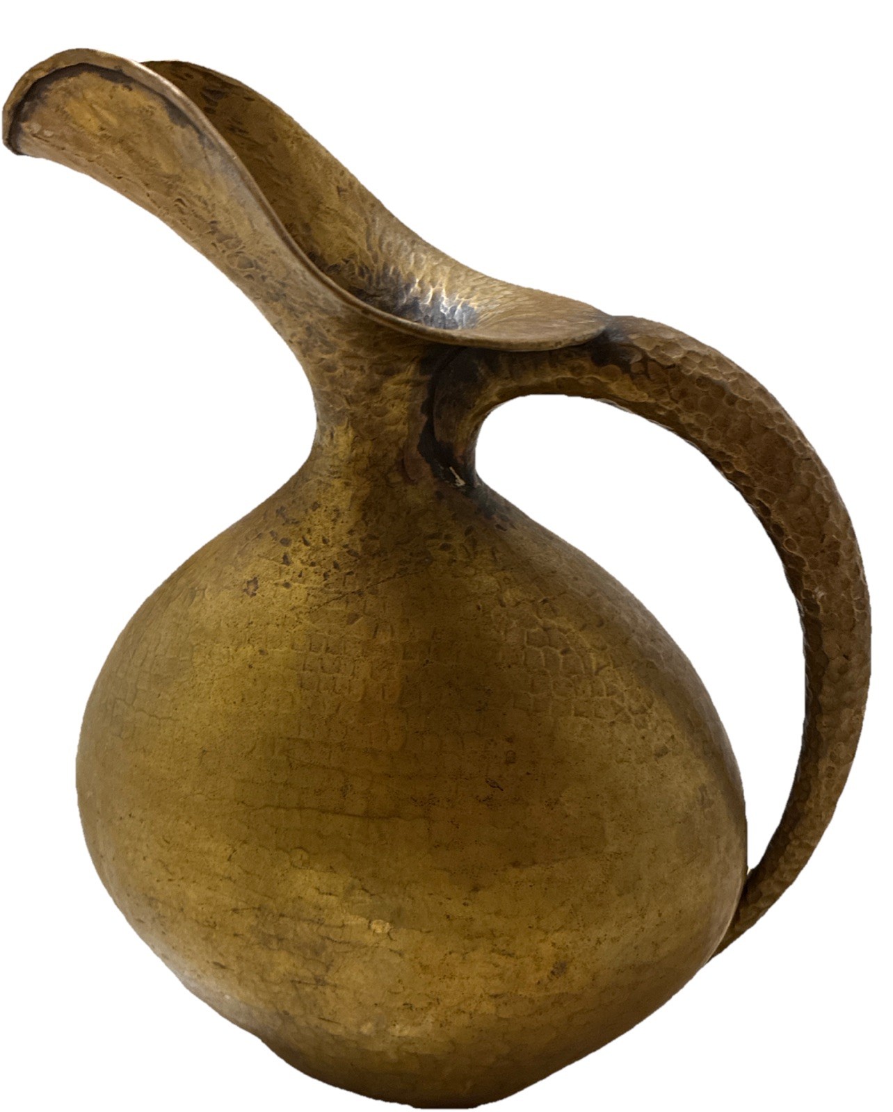 SIGNED EGIDIO CASAGRANDE ITALIA  BORGO TRENTO HAMMERED BRASS PITCHER #17